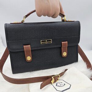 Philippe Charriol Black & Brown leather handbag/satchel